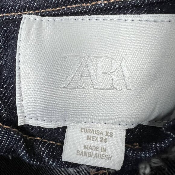 Zara TRF Batwing Sleeve Denim Jacket drawstring waist full zip blue oversized - Picture 7 of 9